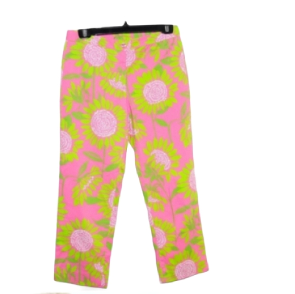Lilly Pulitzer Cropped Pants Pink Soleil Size 4 - Picture 3 of 5